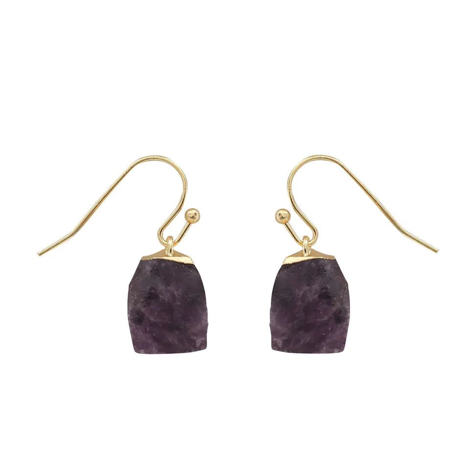 Raw Stone Crystal Earrings - Trendy Accessories