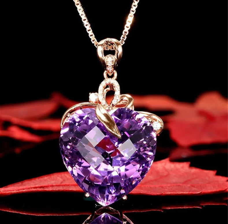 Heart-Shaped Amethyst Pendant