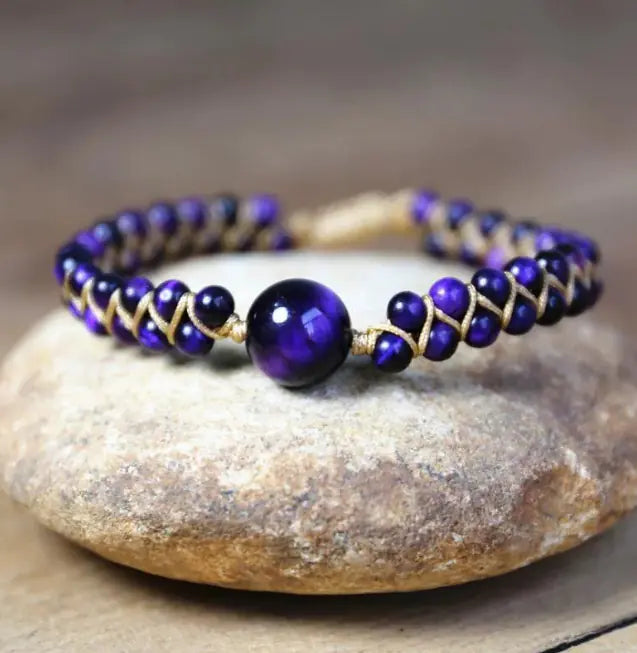 Handcrafted Double Layer Tiger Eye Stone Bracelet for Women