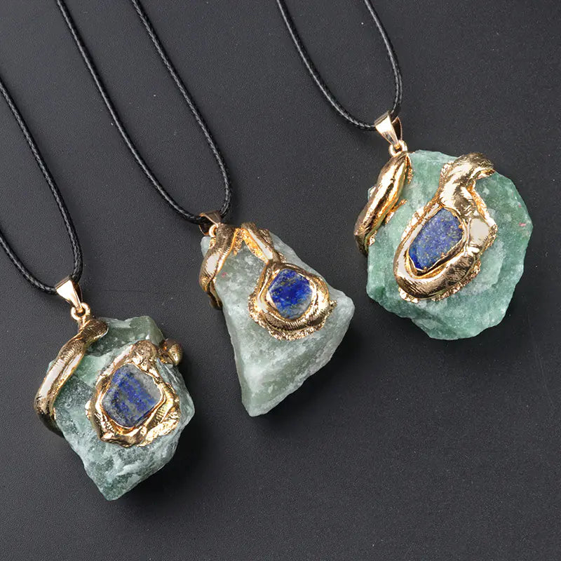 Oversized Irregular Multicolor Crystal Pendant Necklace