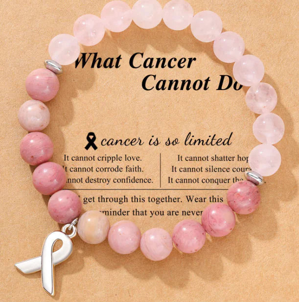 Rhodochrosite Bow Bracelet with Crystal Ribbon Pendant