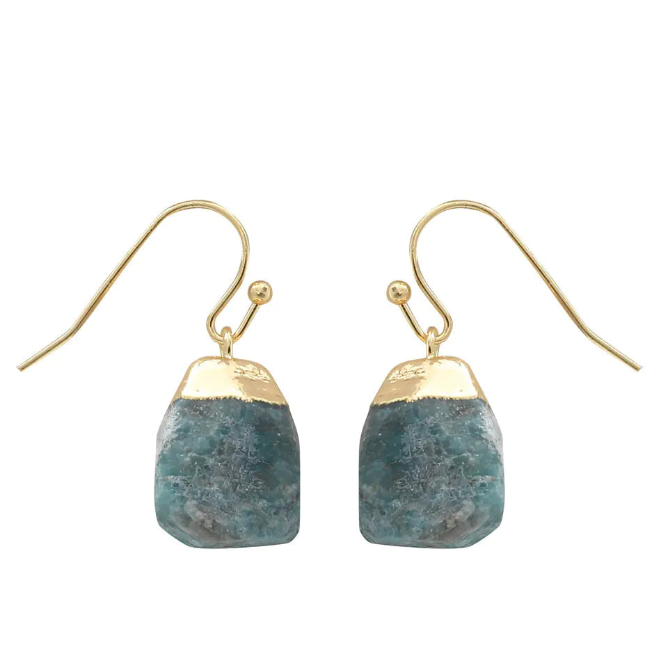 Raw Stone Crystal Earrings - Trendy Accessories